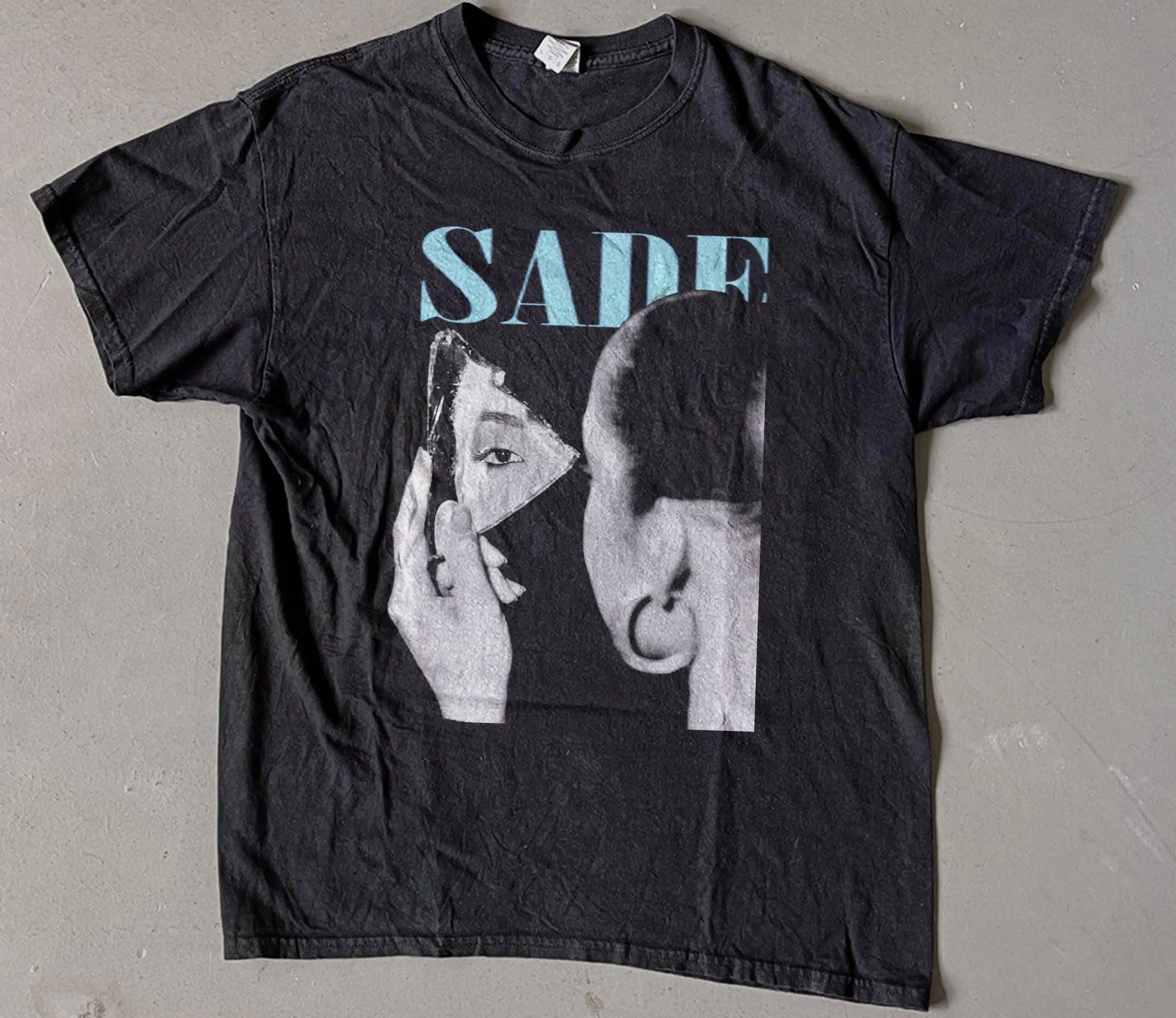 Sade Diamond Life Heavyweight T-Shirt - Sade 90er Jahre Konzert T-Shirt, Pop-Musik T-Shirt Unisex Baumwollshirt – Detail 2