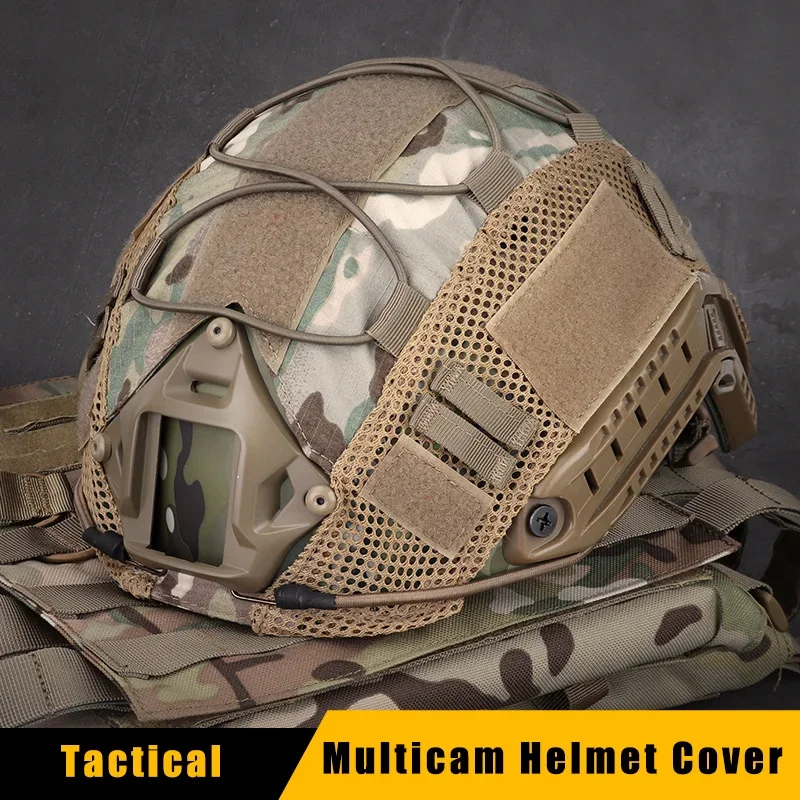 Tactical Helmet Cover Camouflage Helmet Headdress With Elastic Cord  For Airsoft Paintball OPS SF Fast Helmet Accessories