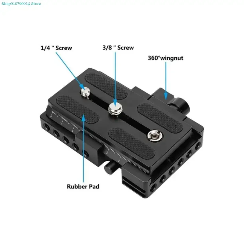 

76HD Aluminum Alloy Long Quick Release Plate Base Equipped 360 Degree Wingnut Build-in Multiple 1/4 And 3/8 Threaded Holes
