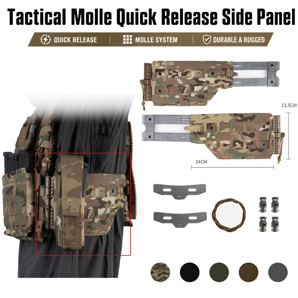 Tactical MOLLE Quick Release Side Panel 5-Position Adjustable Cummerbund for LV119/120 Vest Outdoor Gear