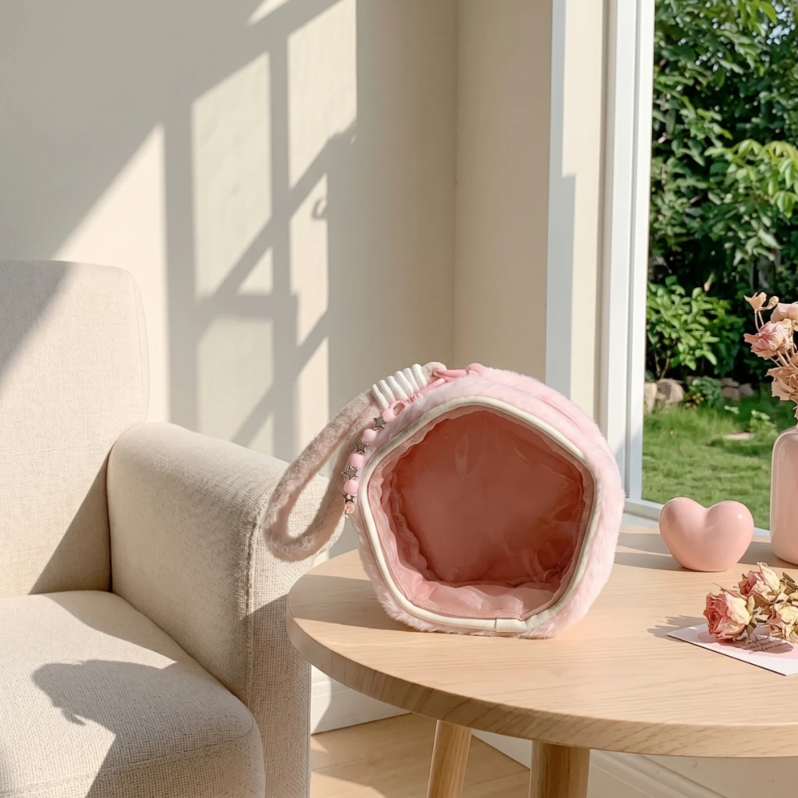 Soft Bag with Clear Window Dustproof Doll Storage Bag Doll Display Pouch Portable Collectibles Case Compact for Collectors