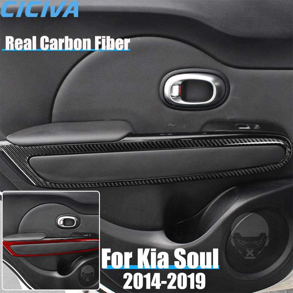 

Real Carbon Fiber Car Accessories Rear Door Decorative Trim Cover Soft Sticker For Kia Soul 2014 2015 2016 2017 2018 2019
