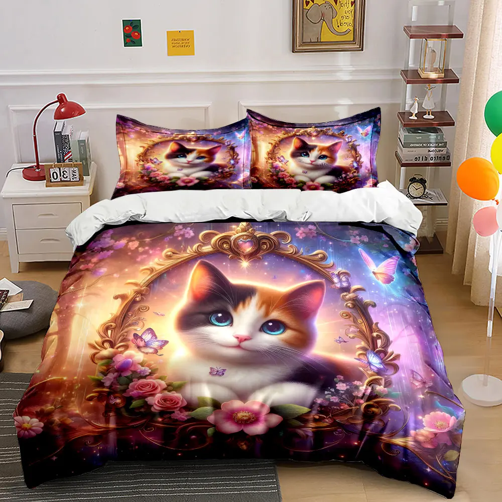 Dreamy wreath with butterfly haven Print Bedding Set 1 Duvet Cover 2 Pillowcases for Adult and Children Luxury Gift Full Size