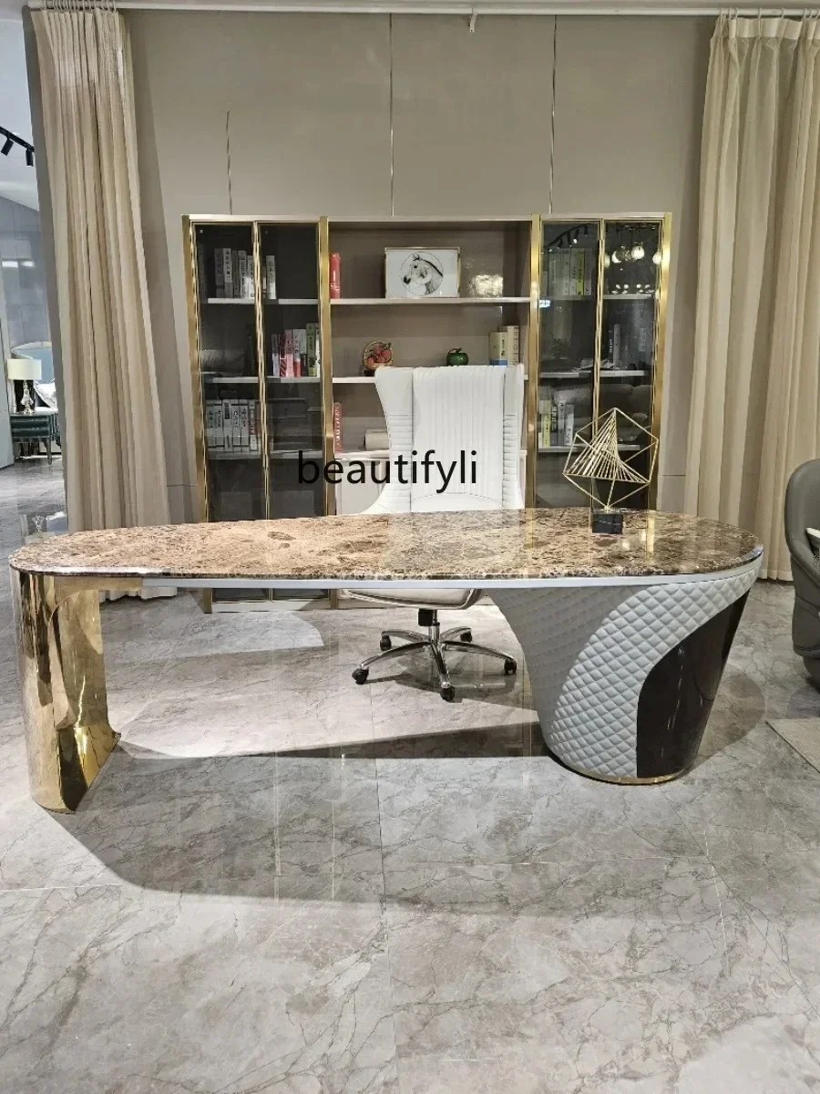 35Postmodern Italian light luxury, desk villa study writing desk office high-end boss tableSSS