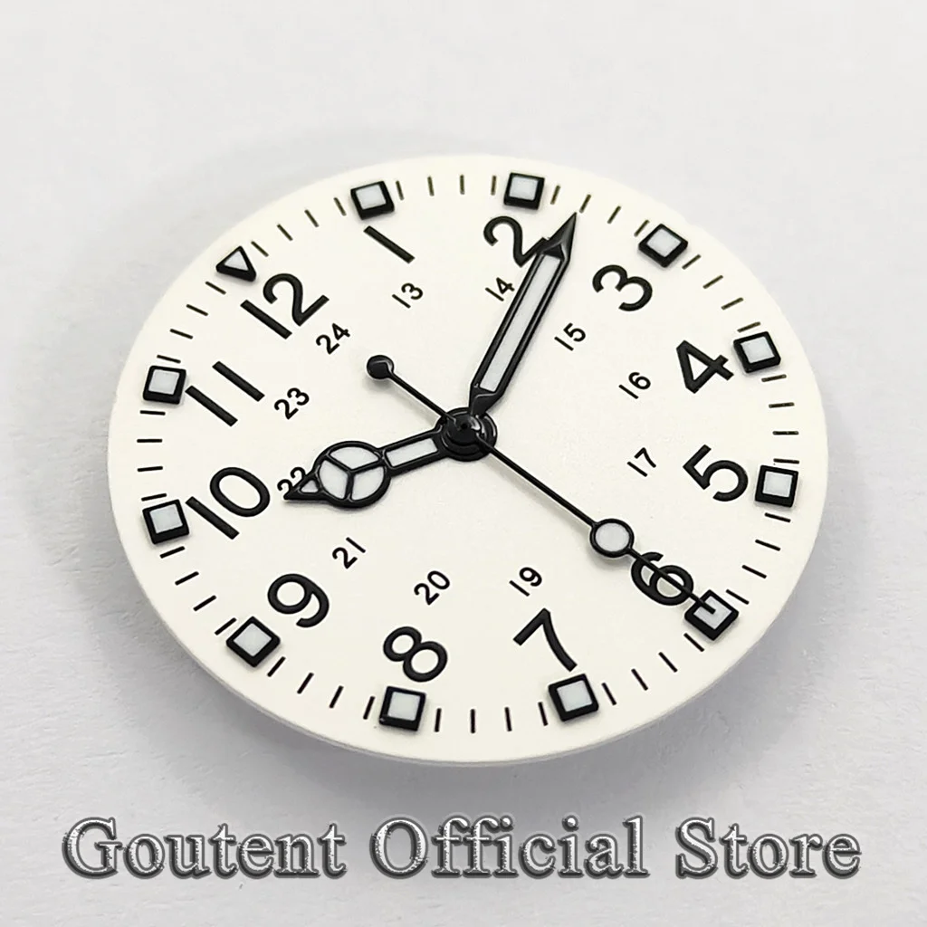 Fit VH31 Quartz Movement 28.6mm White Sterile 24H Multi‑Color Watch Dial With Watch Hand Green Luminous Watch accessories