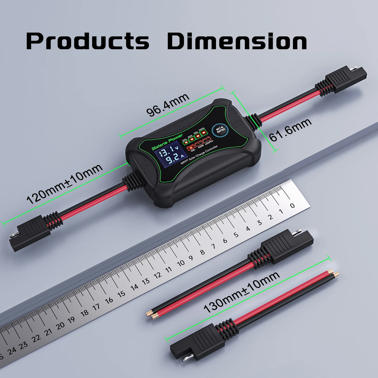 Imagem -05 - Controlador de Carga Solar Mppt Regulador de Bateria Automático Painel Solar Entrada Máxima 150v para Gel Selado de Lítio 10a 12v
