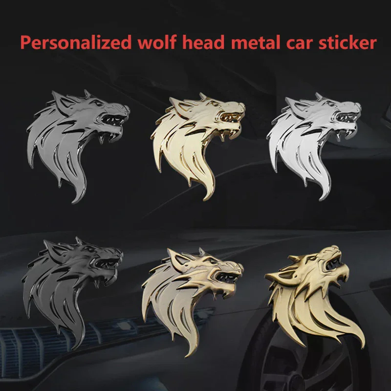 

Wolf Totem Badge Car Personality Wolf Head Metal Car Sticker Modified Car Logo Wolf Head Sticker Metal Wolf Logo