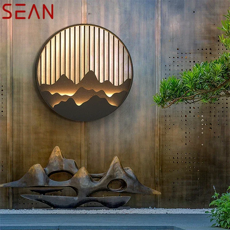 SEAN Outdoor Mural Lamp LED Creative Circular Landscape Waterproof Mural Outdoor Villa Courtyard Garden Decoration Painting