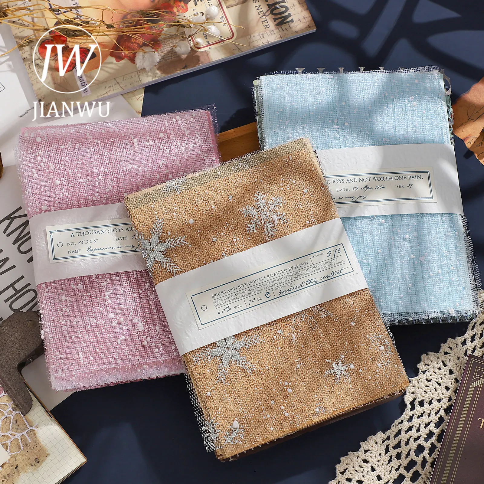JIANWU 30 Sheets Creative Hollow Journal A5 Special Material Paper Decoration Memo Pad DIY Scrapbooking Background Notes Paper image 2
