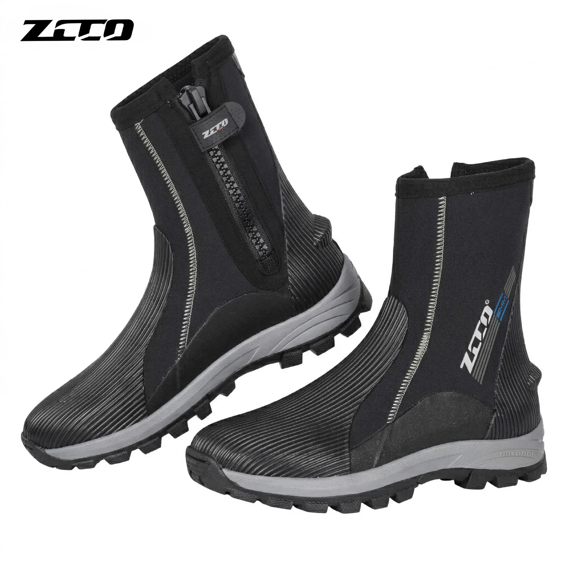 ZCCO Botas de buceo de neopreno de 5mm para hombre y mujer, botas de neopreno con cremallera lateral, zapatos para buceo, accesorios para deportes acuáticos