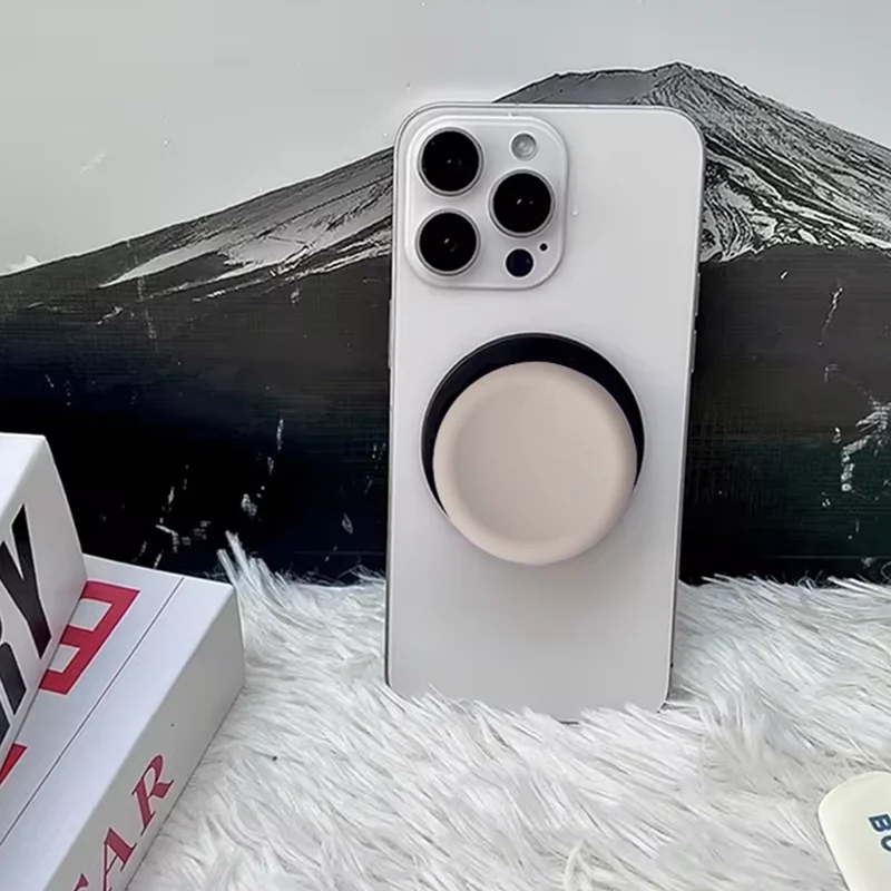 18 لونًا من قبضة الهاتف المغناطيسية مع غطاء سيليكون ملون معكرون مناسب للهواتف الذكية لهواتف iPhone/Samsung