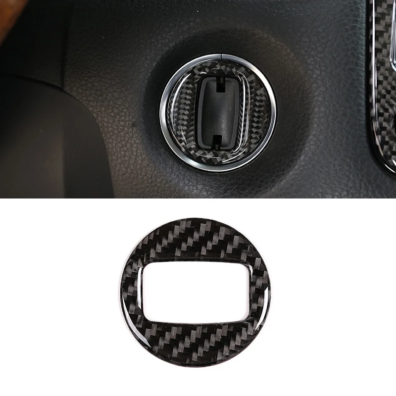 For VW Touareg 2011 2012 2013 2014 2015 2016 2017 2018 Car Inner Styling Ignition Switch Key Hole Ring Carbon Fiber Cover Trim