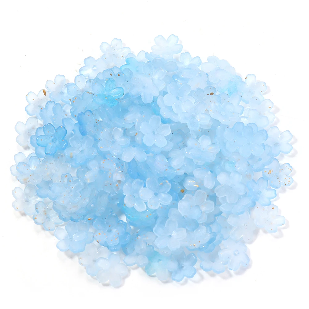 200 stks 11mm Acryl Bloemen Kralen Kleurrijke Vijf Bloemblaadjes Bloem Losse Kralen Voor Sieraden Maken DIY Ketting Oorbellen Accessoires