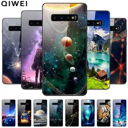 For Samsung Galaxy S10 Case Tempered Glass Hard Back Cover for Samsung S10 Plus S10E S 10 5G Phone Cases S8 S9 Plus s 8 9 Bumper