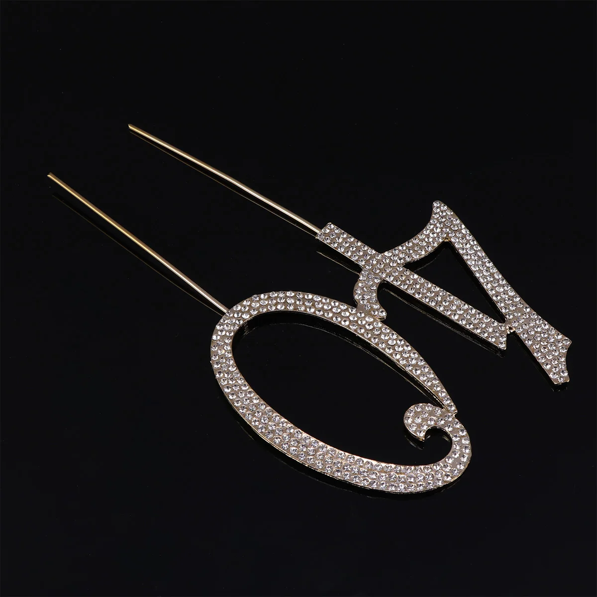 

Cake Insert Rhinestone Topper Crystal Number Anniversary Birthday Decoration Alloy Reusable Party Dessert Elevation