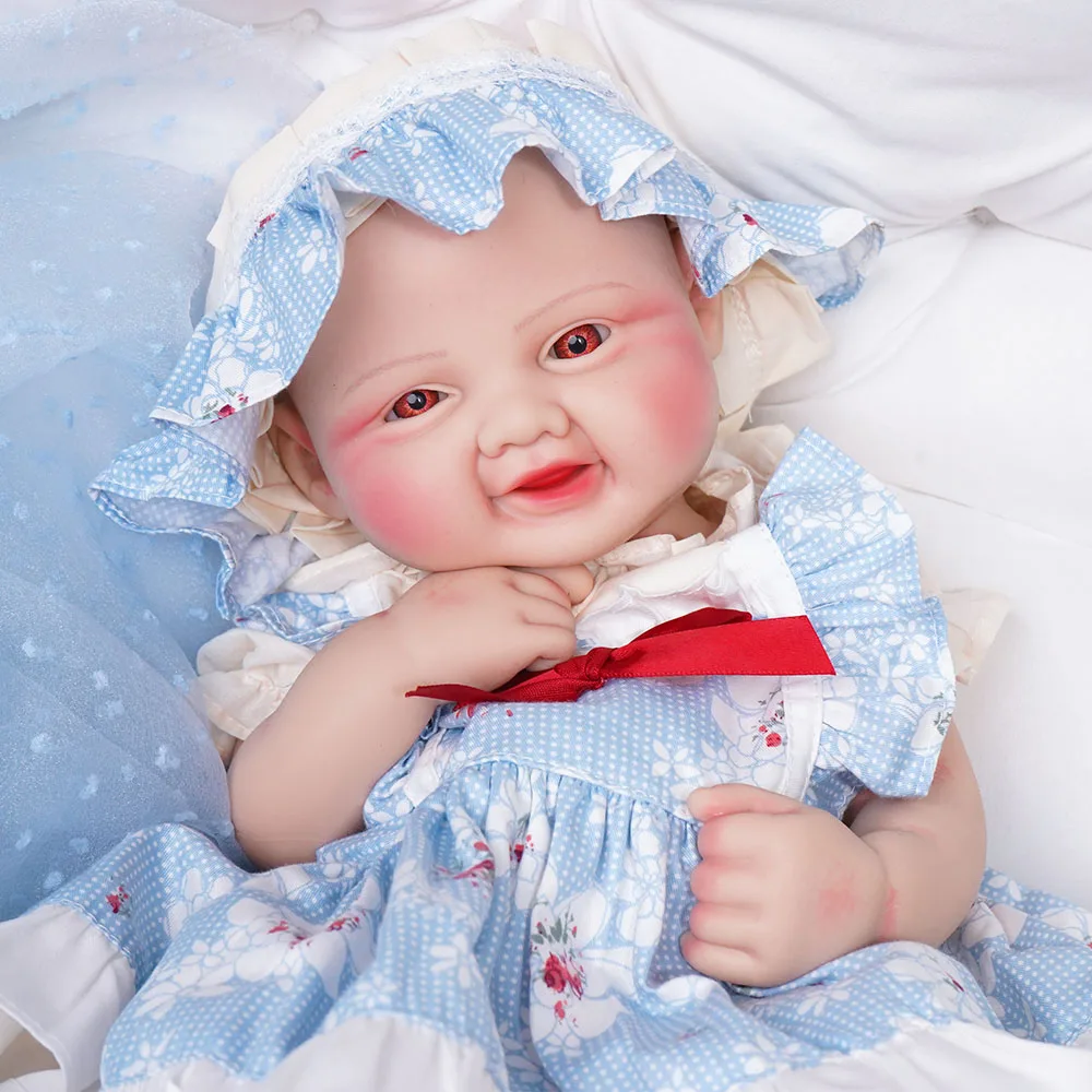 

16.14 INCH Big Reborn Full Body Silicone Doll Adorable Smile Newborn Baby Girl