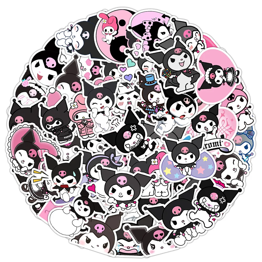 10/30/50pcs Kawaii Anime Kuromi Stickers Aesthetic Cartoon Decals DIY Phone Stationery Diary Waterproof Cute Sticker Kids Toys