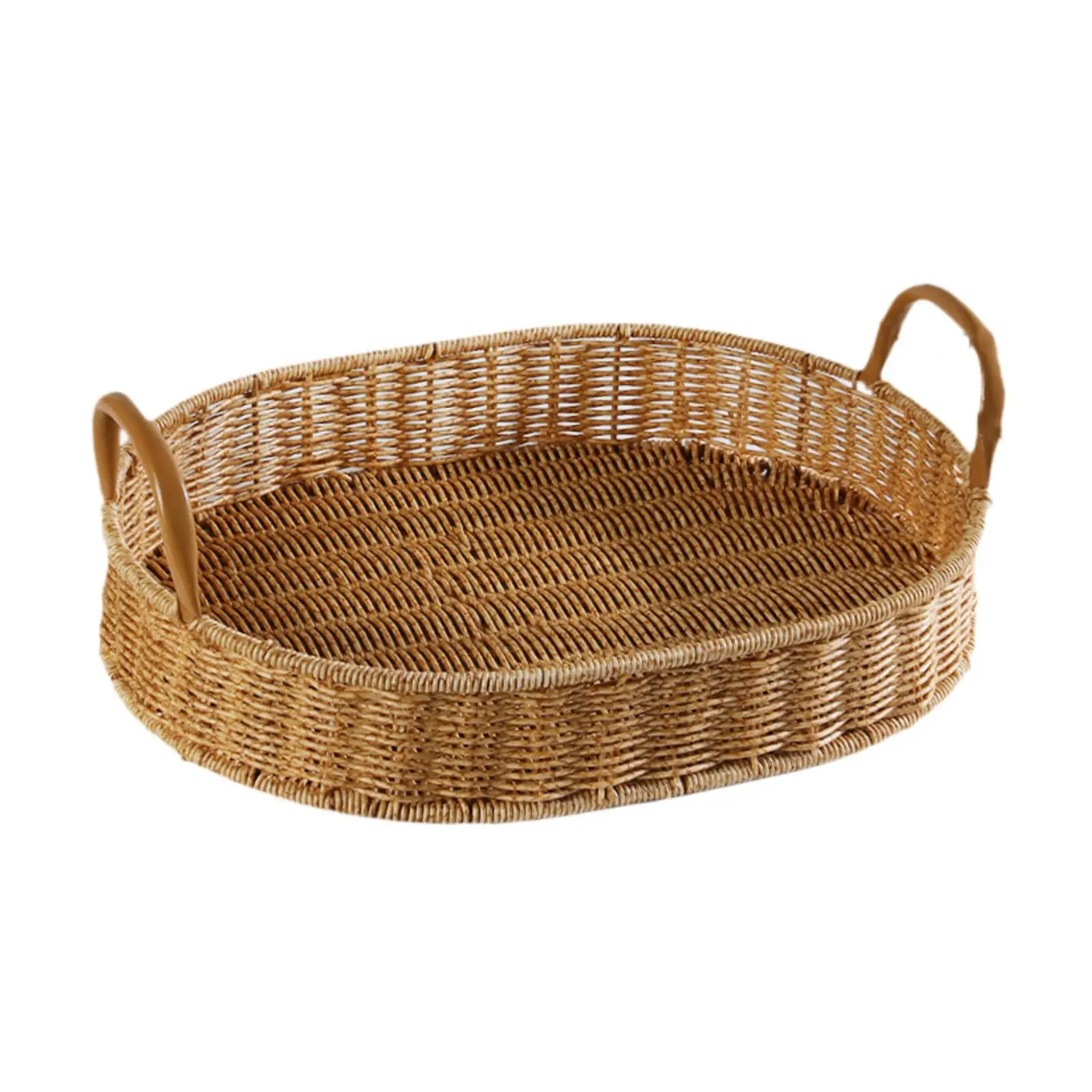 Woven Serving Tray Imitation Rattan Severing Tray for Candy Cosmetic Fruits