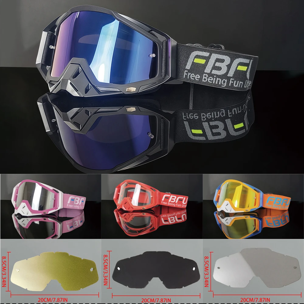 

FBFU MTB ATV BMX Ветрозащитные защитные очки, очки для мотокросса, спортивные очки для езды на горных велосипедах и езды на велосипеде BMX