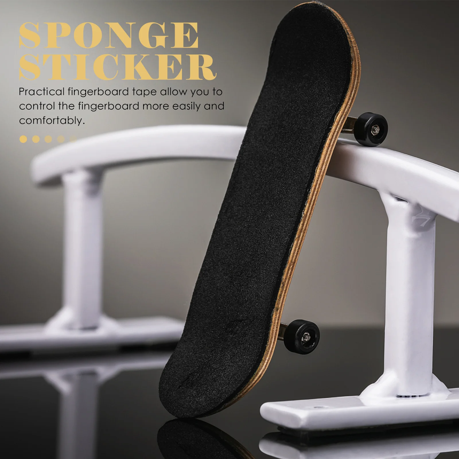 6 stuks toets antislip schuim grip tape zwarte zelfklevende skateboard vervangende sticker vinger skateboard accessoires