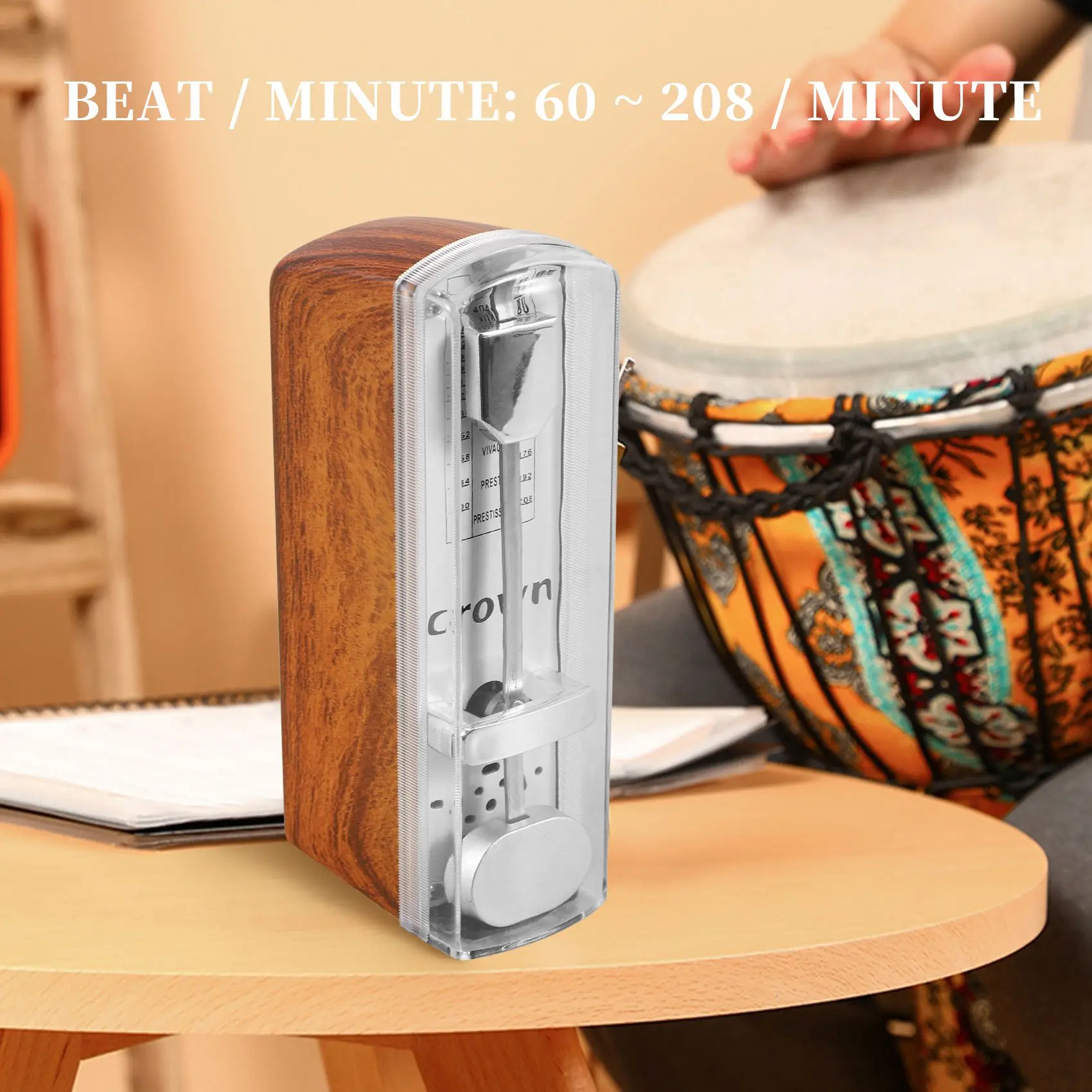 SLQZT Mini metronomo meccanico portatile metronomo universale per chitarra pianoforte