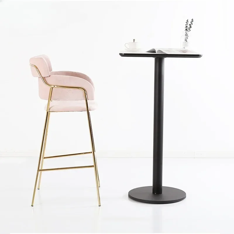 Acrylic Chair Minimalist Chairs Bar Counter Stools Pink High Table Kitchen Swivel Dining Luxury Nordic Velvet Mesas Furniture