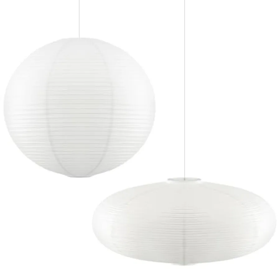 

2 Pcs Chinese Paper Lanterns 20 Inch White Lampshade, Large Round and Oblate Pendant Lamp Shade, Rice Paper Lampshade Ceiling F