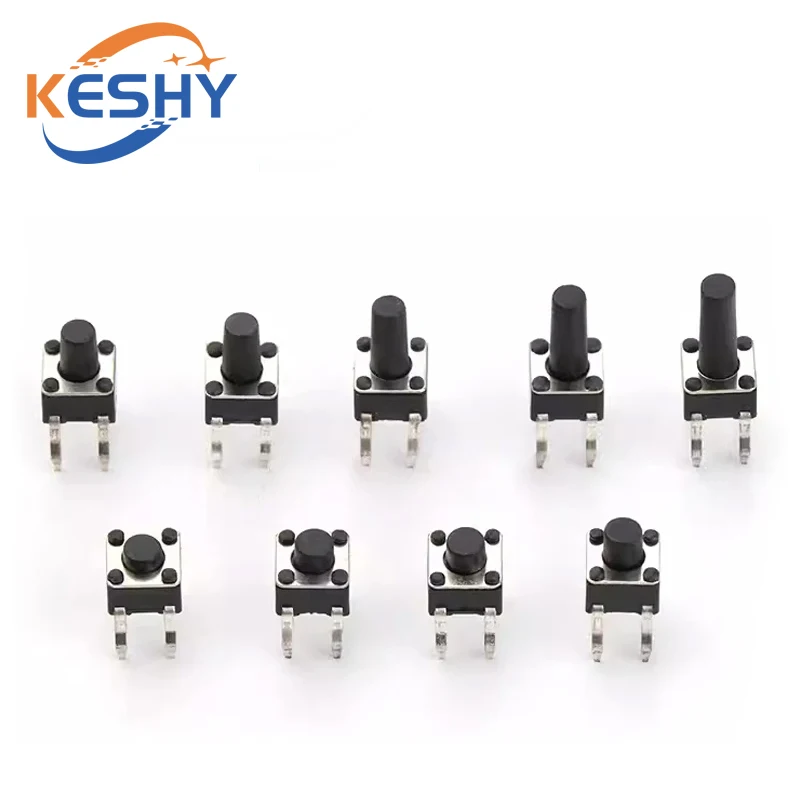 50PCS 4.5X4.5X3.5/3.8/4.5/5/6/7/8/9/10/11/12MM 4Pin DIP 12V PCB Tiny Button Tact Switch 260GF Momentary Tactical Push Button