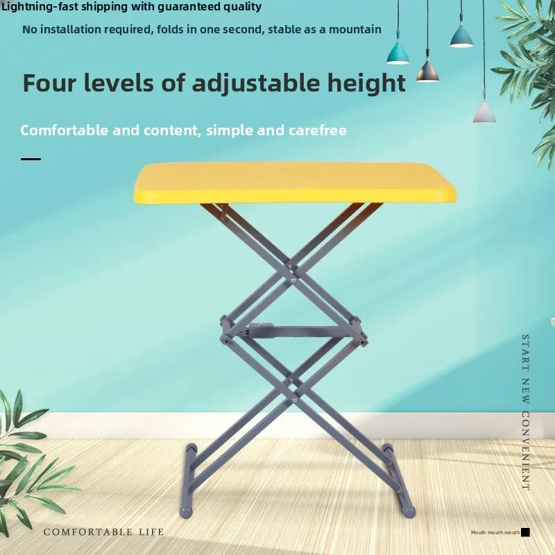 

Hxl household dining table simple outdoor portable adjustable height study desk