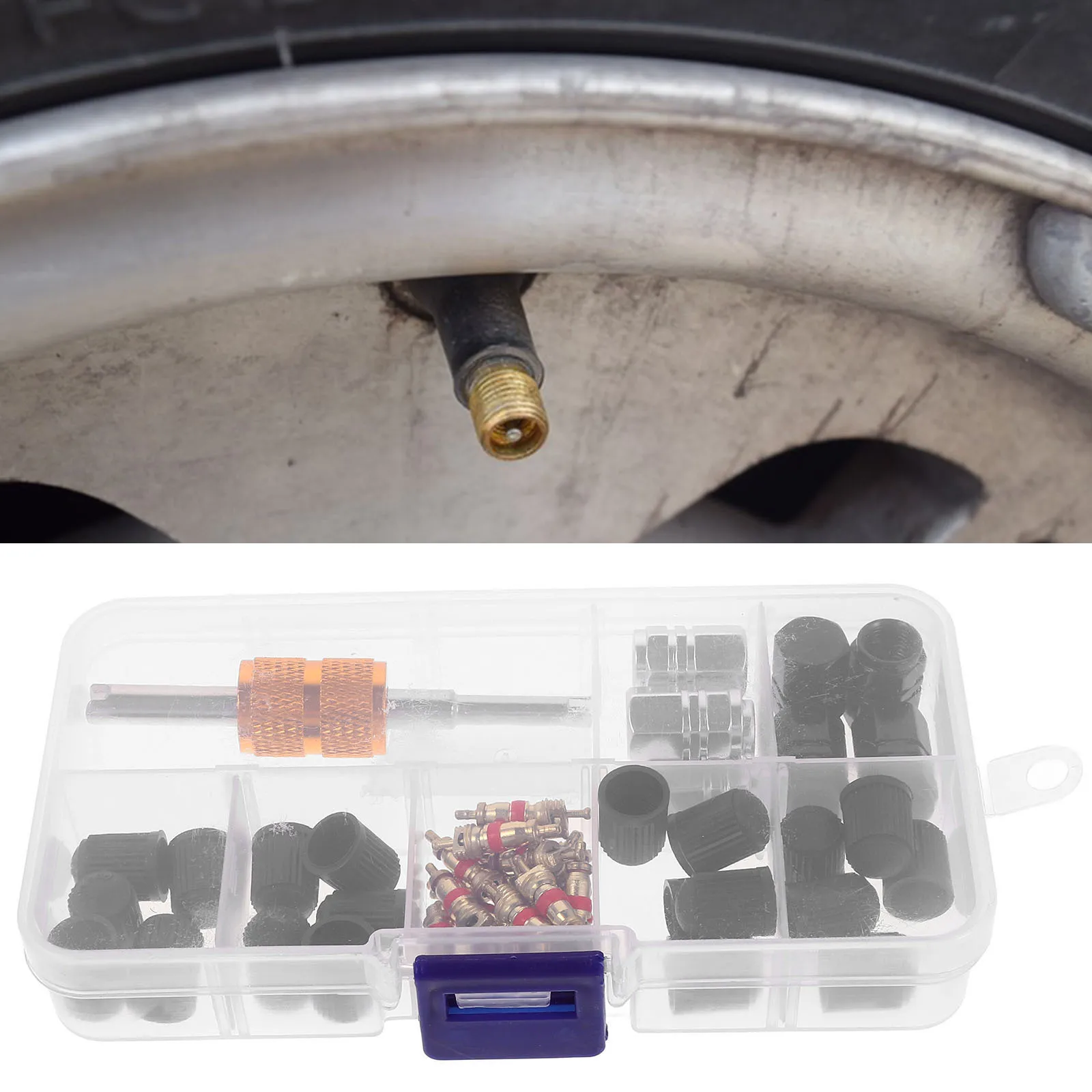 

1set 1Set Tire Valve Core Tool Kit Multifunctional Wrench For Car Bike Motorcycle Valve Stem Replacement Repair Portable Durable