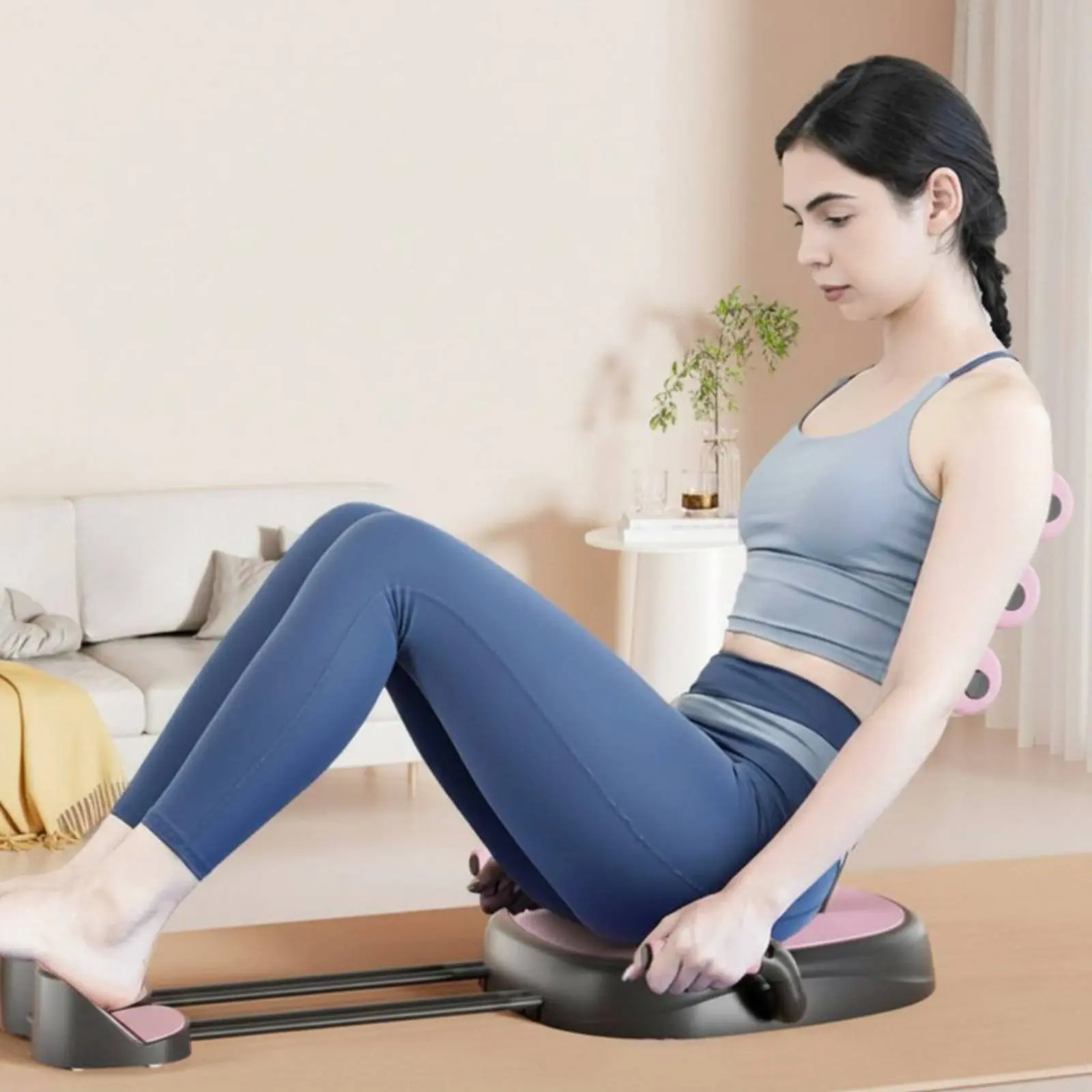 Sit up Assist Device Easy to Use Home Ab Exercise Equipment with Foot Holder Sit up Foot Holder Portable Abdominal Exercise