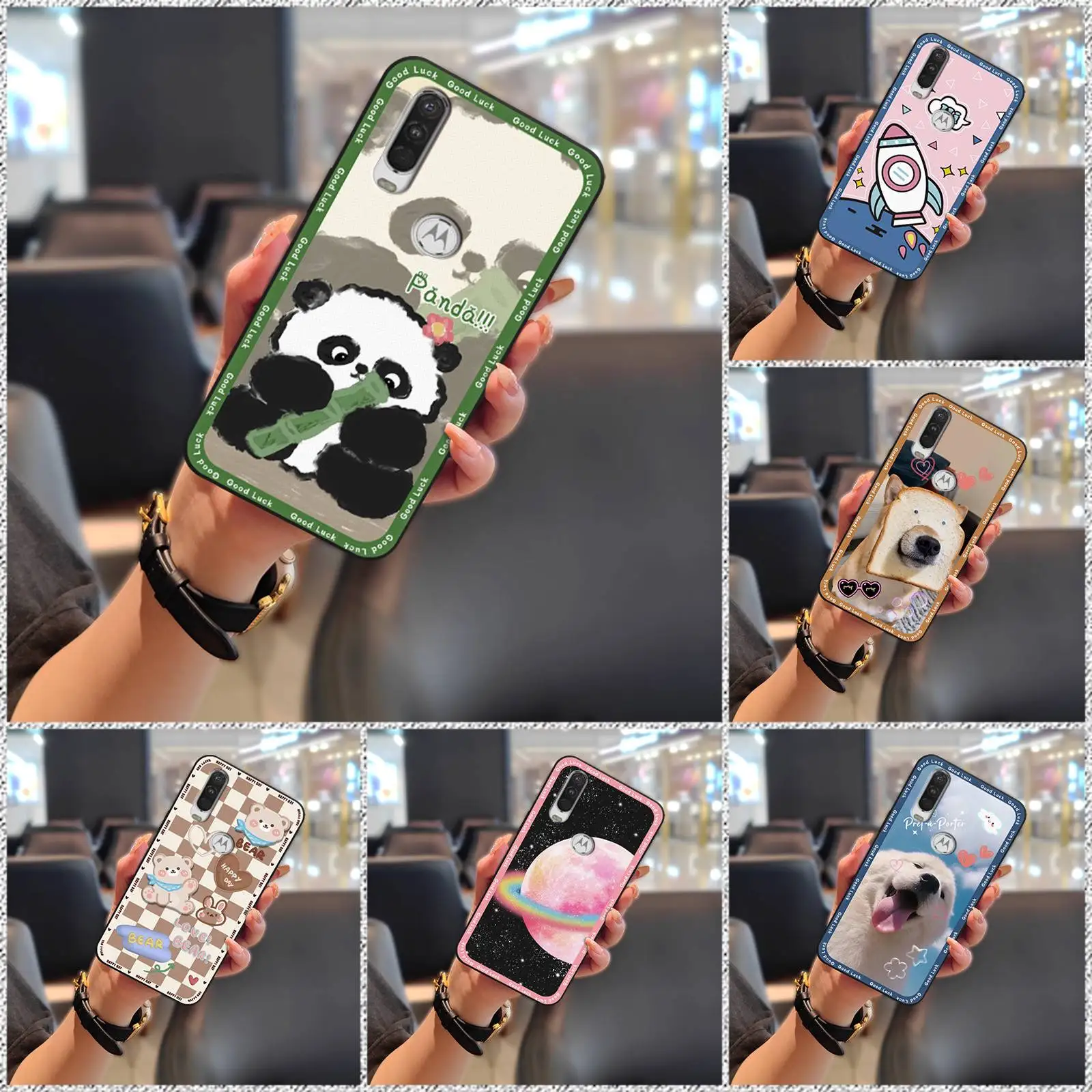 TPU Fashion Design Phone Case For MOTO P40 Power/ONE Action Soft case Graffiti Cartoon Phone Pouch Durable Protective