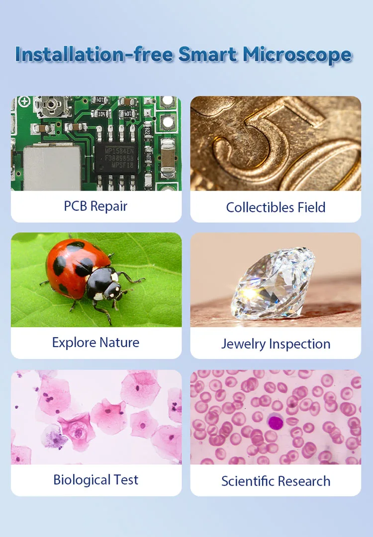 Digital Microscope 1200X Continuous Amplification Magnifier LCD Lab Biological Microscope with 9 Inch Touch Screen