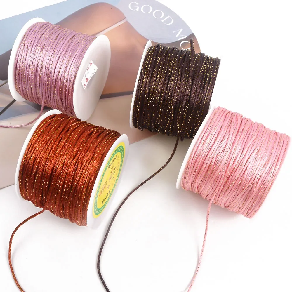 

100 Yards Nylon Beading String Thread Bracelet String Add Gold Wire Colored Threadfor Braided Bracelet DIY Craft Making