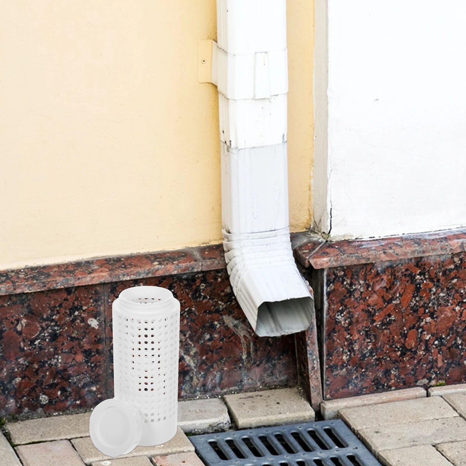 

Drain Mesh For Downspout Gutter Adapter Connector Abs Rotating Extension Durable Easy Install Multiple Sizes