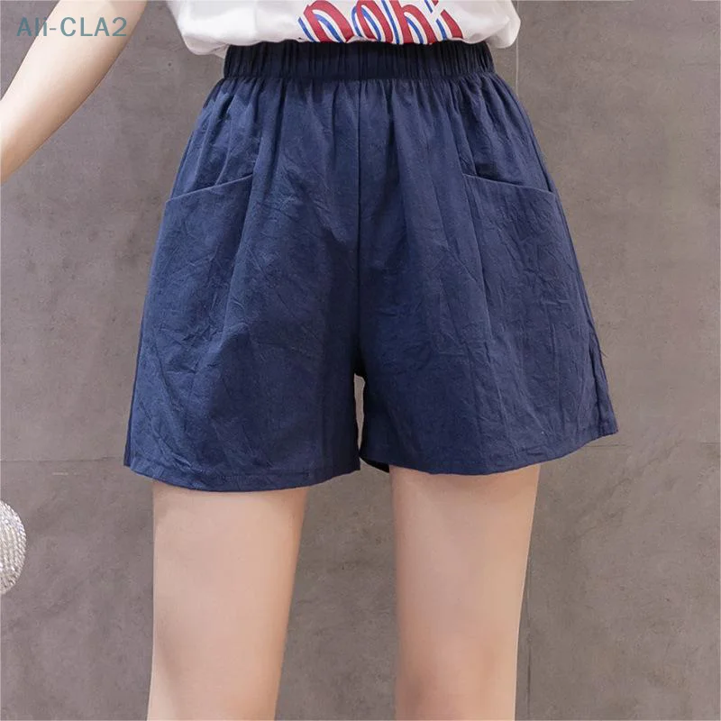 Large Size Casual Loose Student Straight-Leg Workwear Three-Quarter Pants Wide-Leg Cotton And Linen Shorts