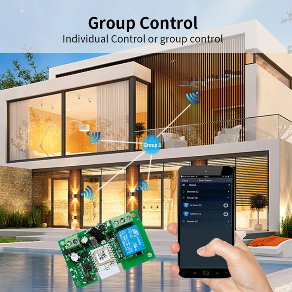 1CH Zigbee Smart Garage Door Opener Remote Control Automation Switch Motor Relay AC DC7-32V 85-250V Works with Tuya Smartlife