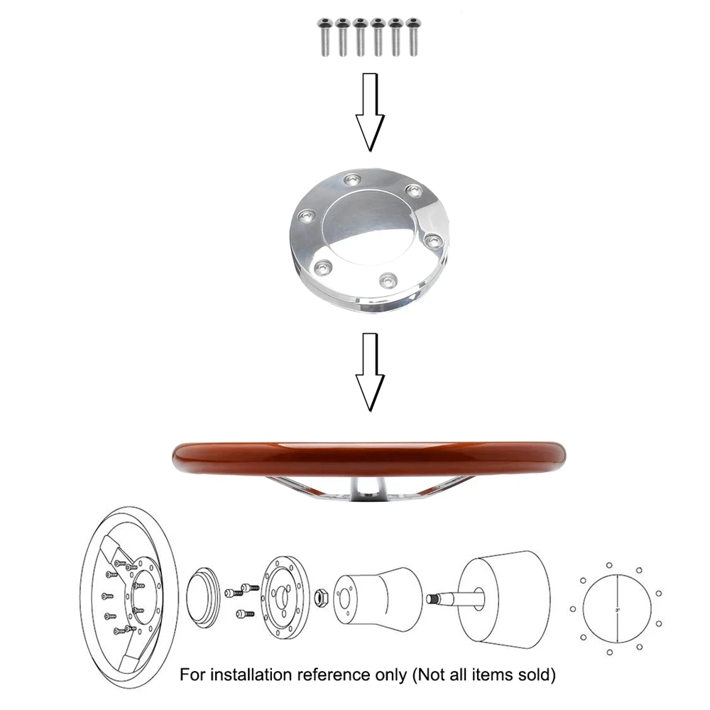 Auto Wood Steering Wheel 380MM 15 Inch with Horn Button Kit Racing Car Sports Mahogany Porous Steering Wheel