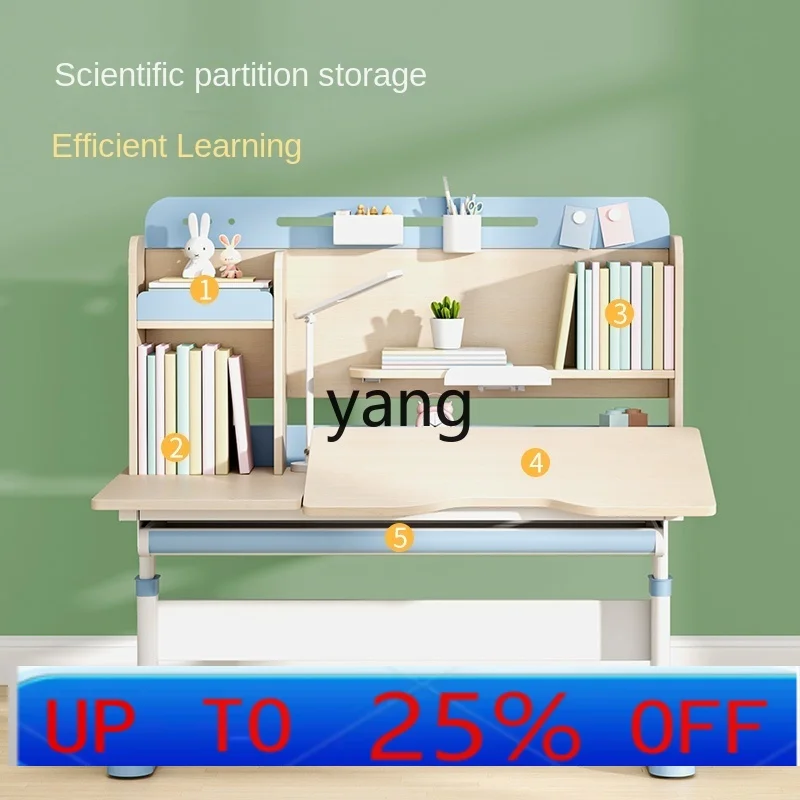 CX Pupils' Writing Adjustable Household Solid Wood Desk School Desk and Chair Suit