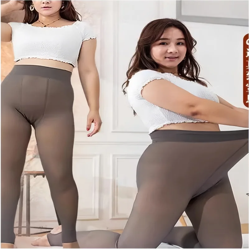 Plus Size Warm Winter Tights 120KG Sexy Pantyhose Women Fake Stockings Skin Effect Thick Translucent Leggings for All Seasons