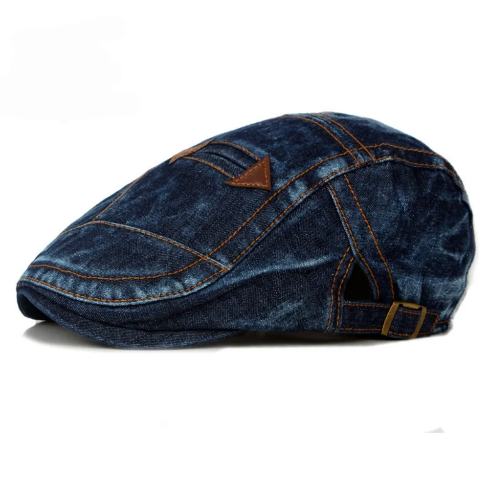 Fashion Spring Summer Jeans Beret Hats for Men Women Quality Casual Unisex Denim Beret Cap Fitted Sun Flat Cap Casquette Homme