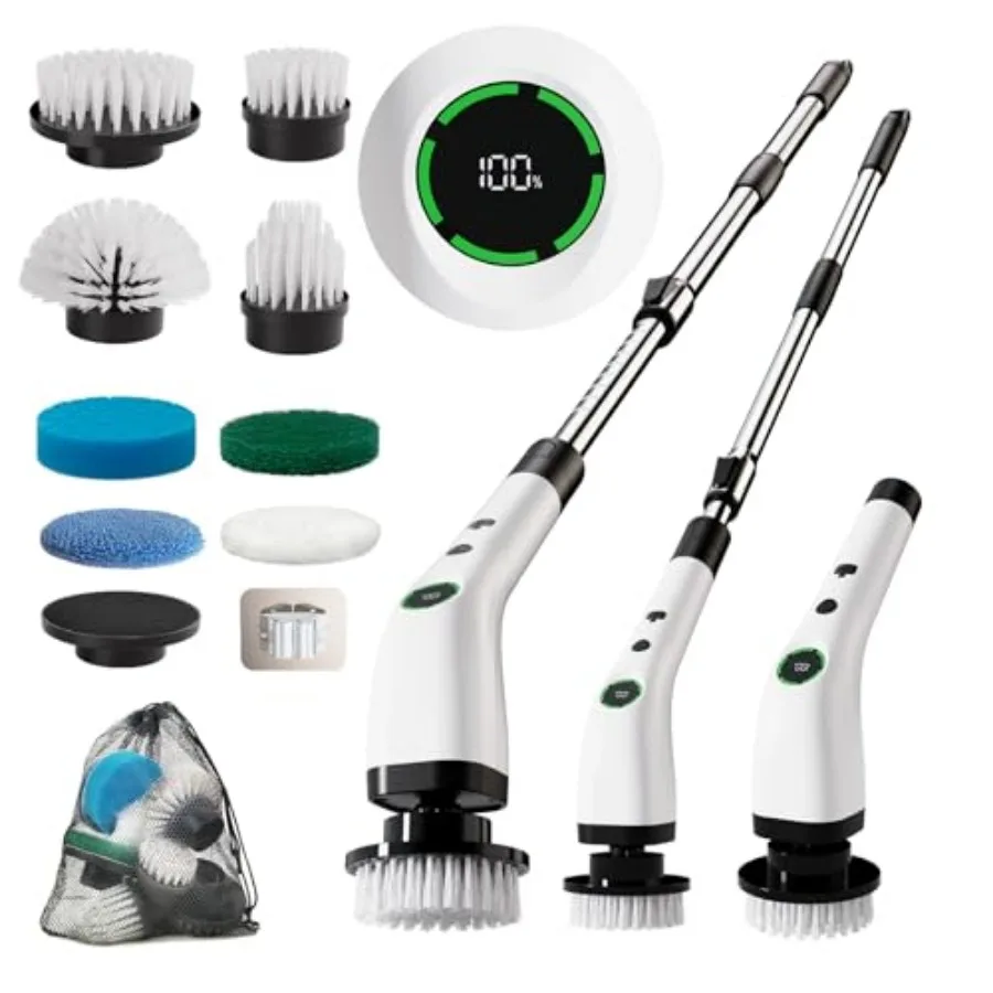

Electric Bathroom Cleaning Brush with Extra Replacement Brush Heads Set