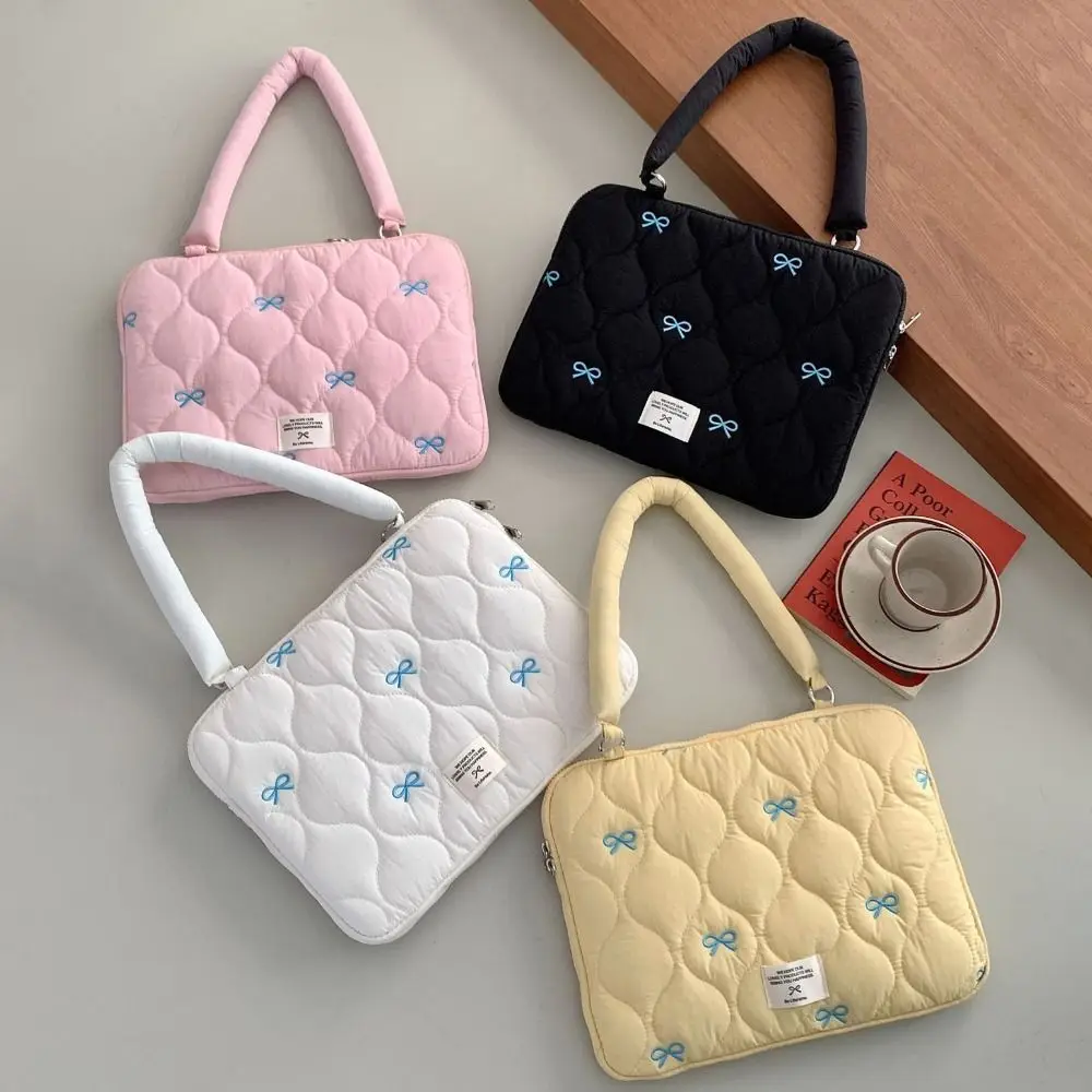 

Новая сумка через плечо для ноутбука 13-15,6 дюйма, большая вместительная сумка для планшета с бантом, многофункциональная противоударная сумка для ноутбука