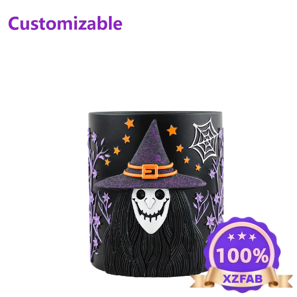 Factory Direct 2026 Halloween Witch Resin Flower Pot Creative Home Desktop Garden Potted Plant