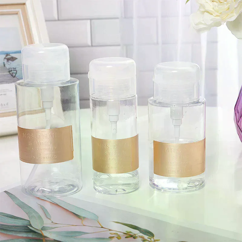 150/200/300ml Nail Refillable Bottles Empty Press Pump Dispenser Nail Art Polish Remover Cleaner Makeup Bottle Manicure Tool