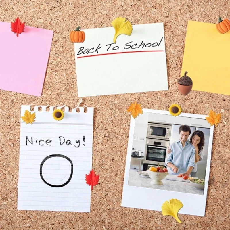 ดอกไม้ Pinecones Leaf Pushpin Cork ป้ายประกาศ Tacks หมุดวาดภาพสำหรับ Office