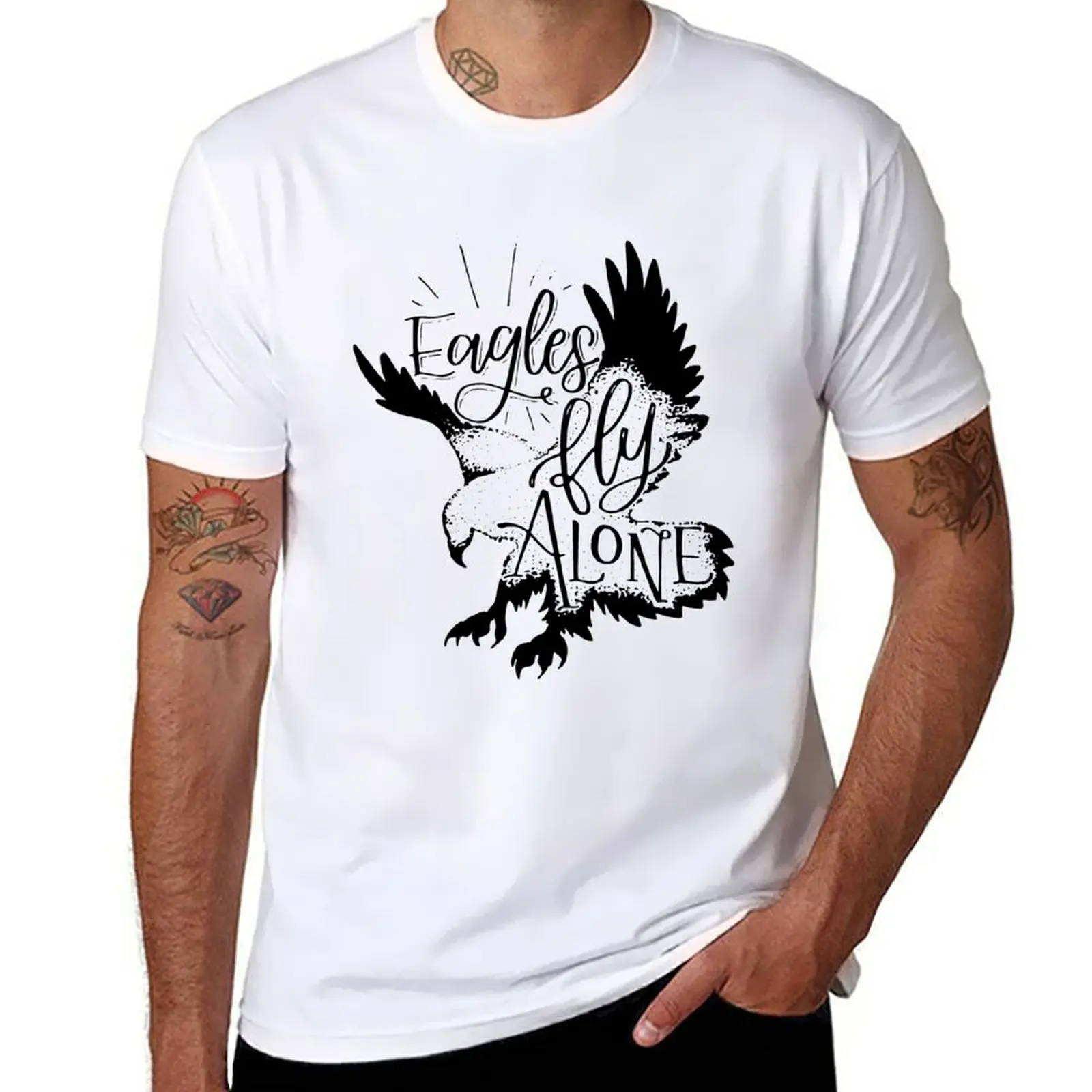 New Eagle Art: Eagles Fly Alone T-Shirt korean fashion shirts graphic tees sublime t shirt cat shirts Men's long sleeve t shirts