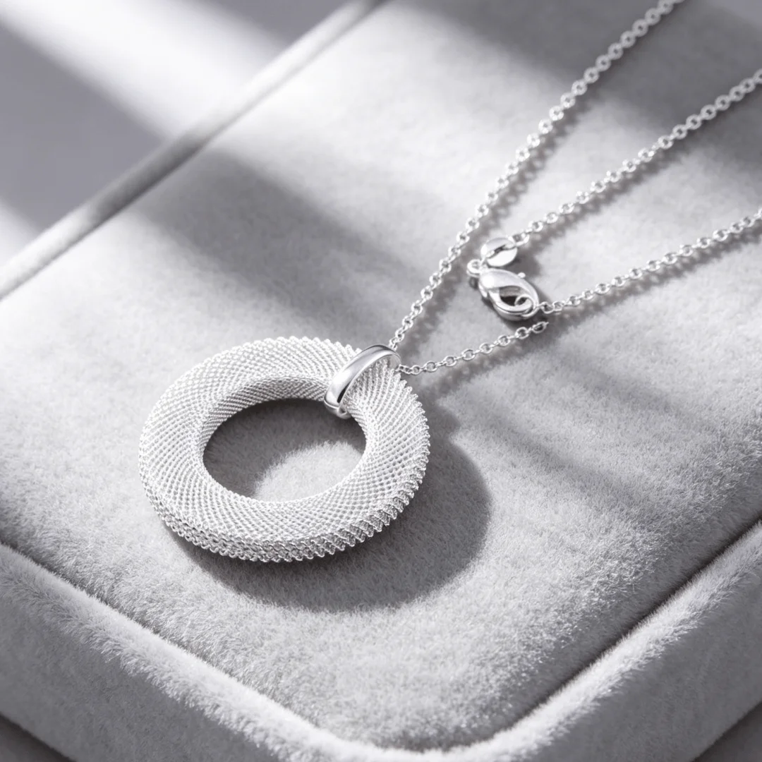 

Special offer 925 sterling Silver trend network circle Pendant Necklace For Women fashion party wedding Engagement Jewelry gifts