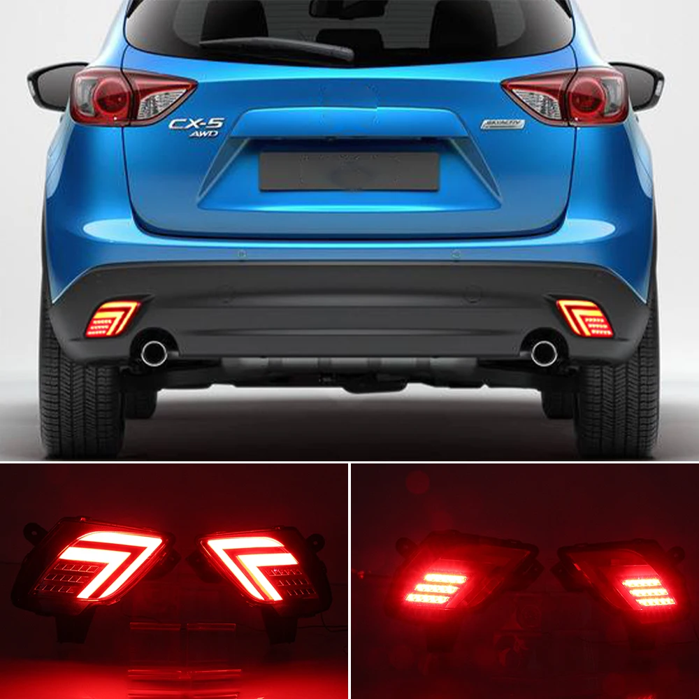 Nice 1 Pair LED Reflector Car Tail Light Rear Bumper Light Rear Fog Lamp Brake Light For Mazda CX-5 CX5 2013 2014 2015 2016