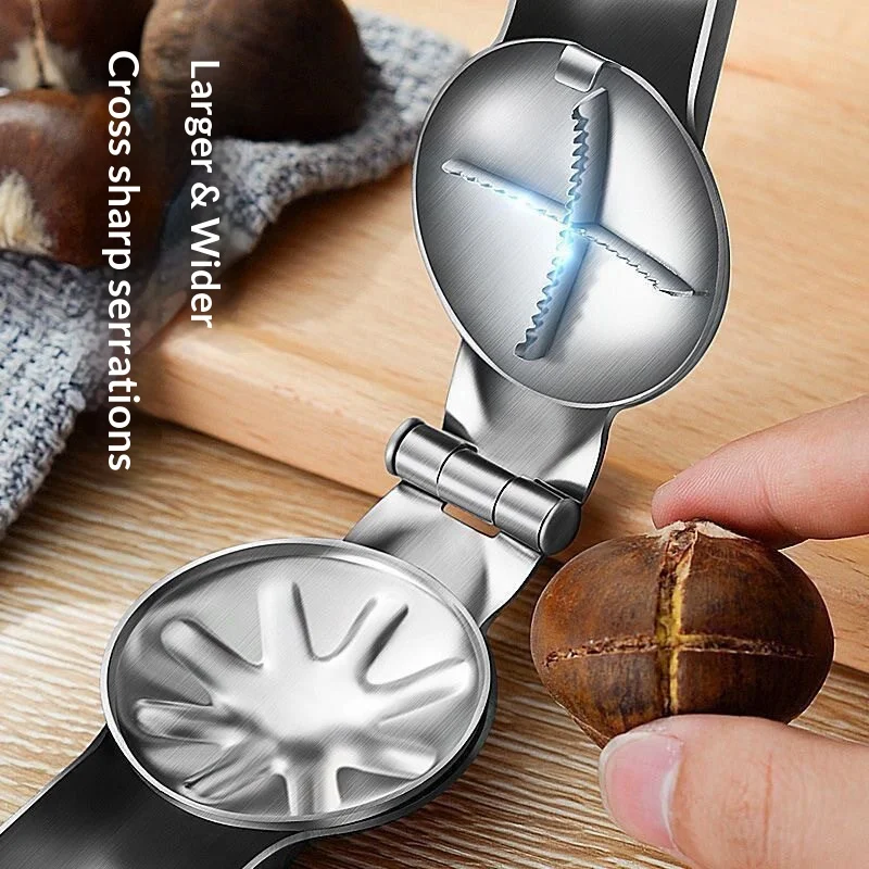 1/3PCS 304 Stainless Steel Chestnut Clip Cutter Multifunctional Nut Shell Opener Dried Fruit Sheller Kitchen Gadget Tool